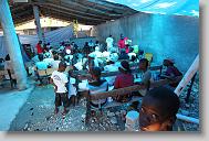 Patients wait to be seen during  a clinic run by the North Carolina Baptist Men in a church in  Bon Repos, Haiti, Monday May 3, 2010.  ETHAN HYMAN  - ehyman@newsobserver.com