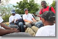 during a medical clinic by volunteers with the North Carolina Baptist Men Disaster Relief team in Cabaret, Haiti Friday May 7, 2010.  ETHAN HYMAN  - ehyman@newsobserver.com