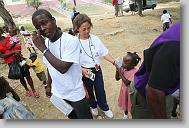 during a medical clinic by volunteers with the North Carolina Baptist Men Disaster Relief team in Cabaret, Haiti Friday May 7, 2010.  ETHAN HYMAN  - ehyman@newsobserver.com