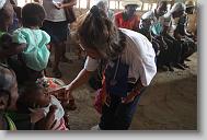 during a medical clinic by volunteers with the North Carolina Baptist Men Disaster Relief team in Cabaret, Haiti Friday May 7, 2010.  ETHAN HYMAN  - ehyman@newsobserver.com