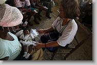 during a medical clinic by volunteers with the North Carolina Baptist Men Disaster Relief team in Cabaret, Haiti Friday May 7, 2010.  ETHAN HYMAN  - ehyman@newsobserver.com